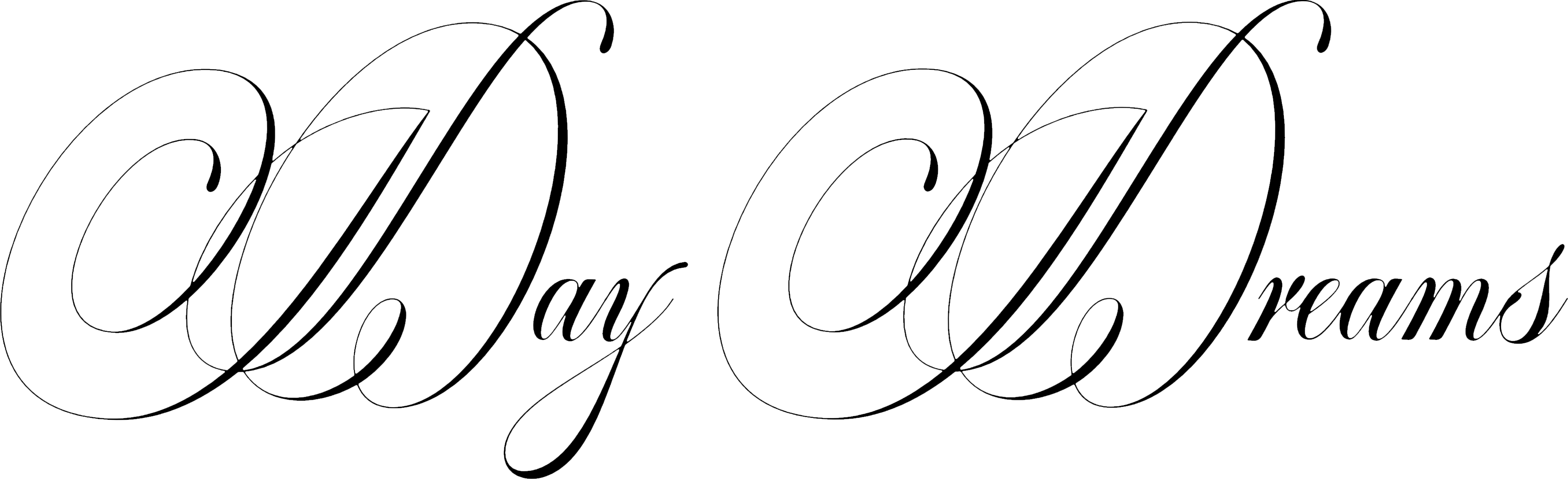 Black cursive script text reading 'Day Dreams' on a plain white background.